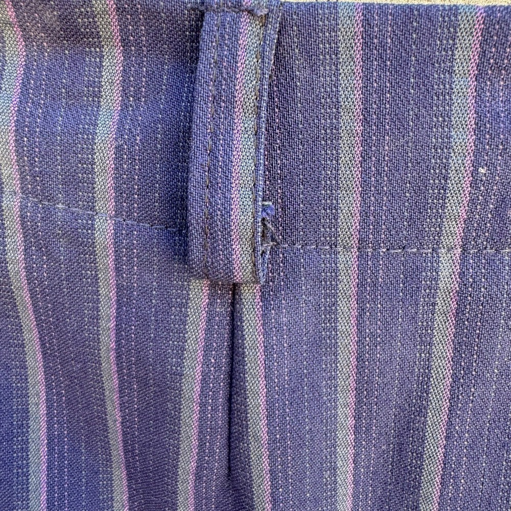 Cynthia Rowley Vintage 90s Y2K Pinstripe Pencil Skirt Tailored Knee Length Blue - Picture 9 of 9